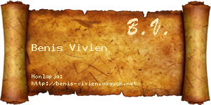 Benis Vivien névjegykártya